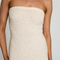 Cloud Strapless Boucle Maxi Dress Cream