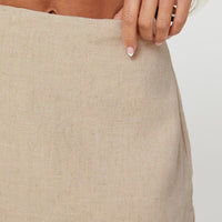 Gigi Linen Blend Skort Beige Petite
