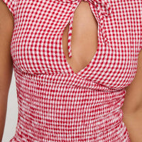Ladybug Gingham Mini Dress Red