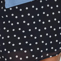 Dapple Bias Mini Skirt Black Polka Dot Curve