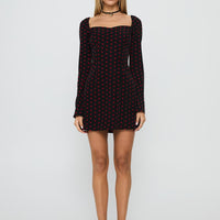 Addisen Long Sleeve Mini Dress Polka Dot