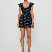 I Guess So Mini Dress Black Polka Dot Tall