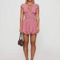 Ladybug Gingham Mini Dress Red