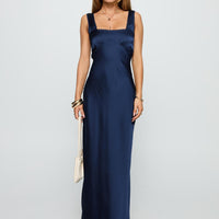 Dasha Satin Maxi Dress Navy