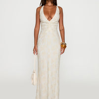 Starcrossed Halter Maxi Dress Cream