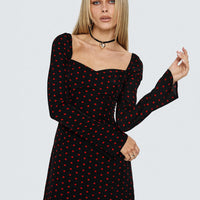 Addisen Long Sleeve Mini Dress Polka Dot