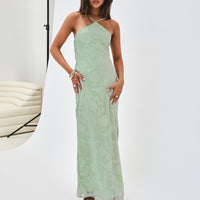 Zoelle Halter Maxi Dress Sage