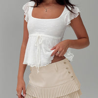 Auroraah Frill Top White