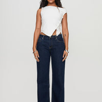 Darla Low Rise Straight Leg Jean Dark Blue Wash