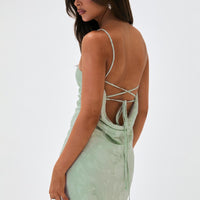 Zoelle Halter Maxi Dress Sage