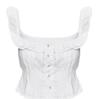 Isadoria Frill Top White Curve