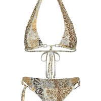 Janessa Hardware Tie Side Bikini Bottoms Animal Splice