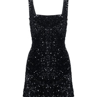 Miss Me Sequin Mini Dress Black