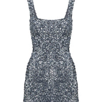 Miss Me Sequin Mini Dress Silver