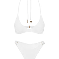 Tides Roll Bikini Top White