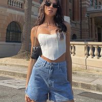 Tropicana Denim Shorts Mid Blue Wash