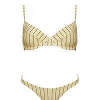 The Deep End Bikini Top Yellow Stripe