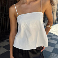 Trapeze Strapless Top White
