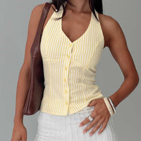 Old Friend Halter Top Yellow Stripe