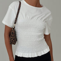 Maybe Tomorrow Ruched Top White