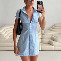 Motley Mini Dress Blue Stripe