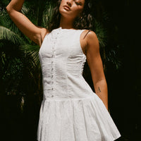Sweeter Places Embroidered Mini Dress White