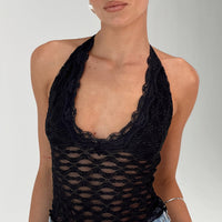 Only Angel Halter Top Black