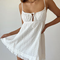 Empress of Love Mini Dress White Embroidery