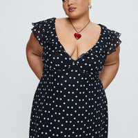 I Guess So Mini Dress Black Polka Dot