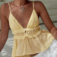 Blondelle Frill Detail Top Yellow