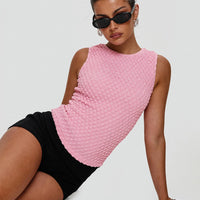 Goodnight And Go Textured Top Pink