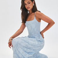 Angeleina Maxi Dress Blue Floral