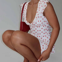 I Guess So Mini Dress White / Burgundy