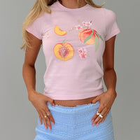 Darlin' Peach Graphic Top Pink