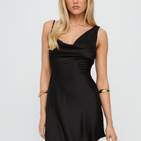 Xandra Cowl Neck Mini Dress Black