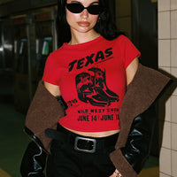 Texas Baby Tee Red