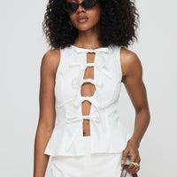 Luminary Tie Up Top White
