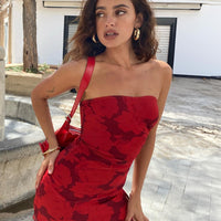 Donelli Mini Dress Burgundy / Red Floral