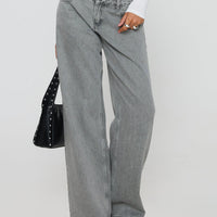 Ellanor Low Rise Straight Leg Jean Washed Grey