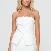 Change It Up Strapless Top White