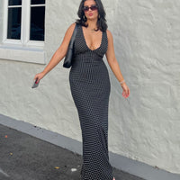 Nellie Maxi Dress Black Polka Dot