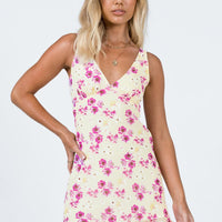 Nellie Mini Dress Yellow Floral