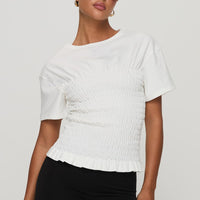 Maybe Tomorrow Ruched Top White
