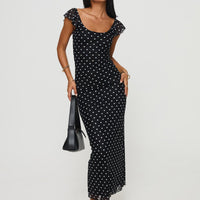Sandberg Maxi Dress Black Polka Dot