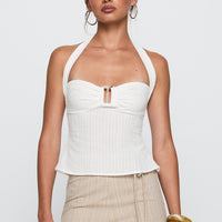 Isabetta Halter Top White Petite
