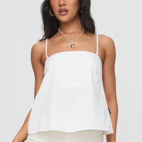 Trapeze Strapless Top White