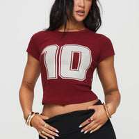 Baseline Rib Tee One Zero Red