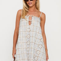 Belong Together Mini Dress Blue Check