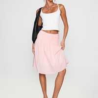 Maryanna Midi Skirt Pink Gingham