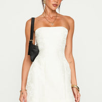Heaven Sent Strapless Mini Dress White